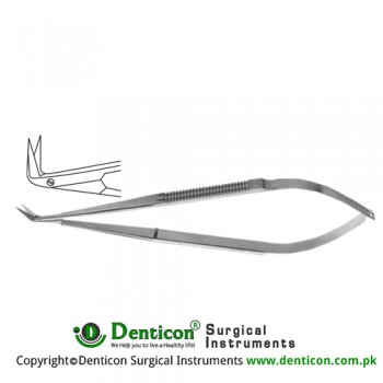Micro Vascular Scissors Extra Delicate Blades - Angled 90° Stainless Steel, 16.5 cm - 6 1/2"